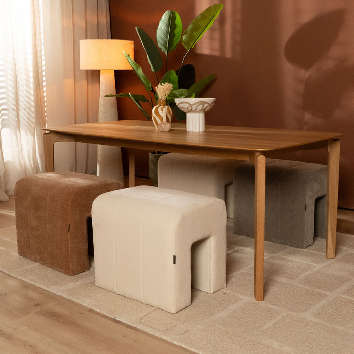 Bronx71 Modulaire hocker Seth chenille terracotta