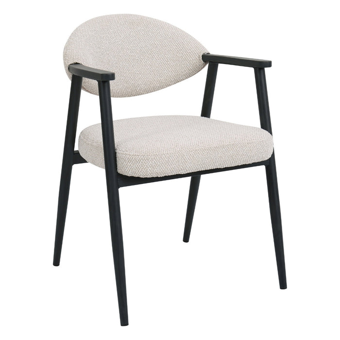 DÉJA Living - Eetkamerstoel Beige|Zwart - Karup - Set van 2