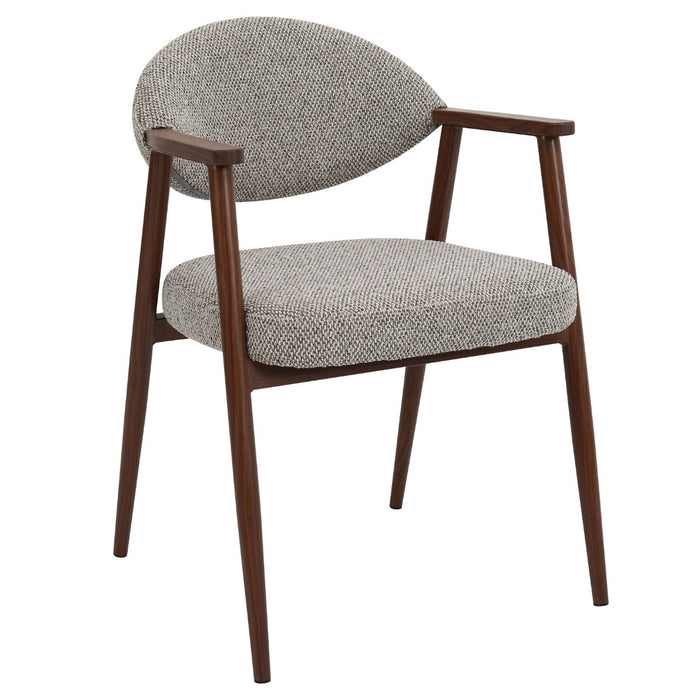 DÉJA Living - Eetkamerstoel Taupe|Walnoot - Karup - Set van 2