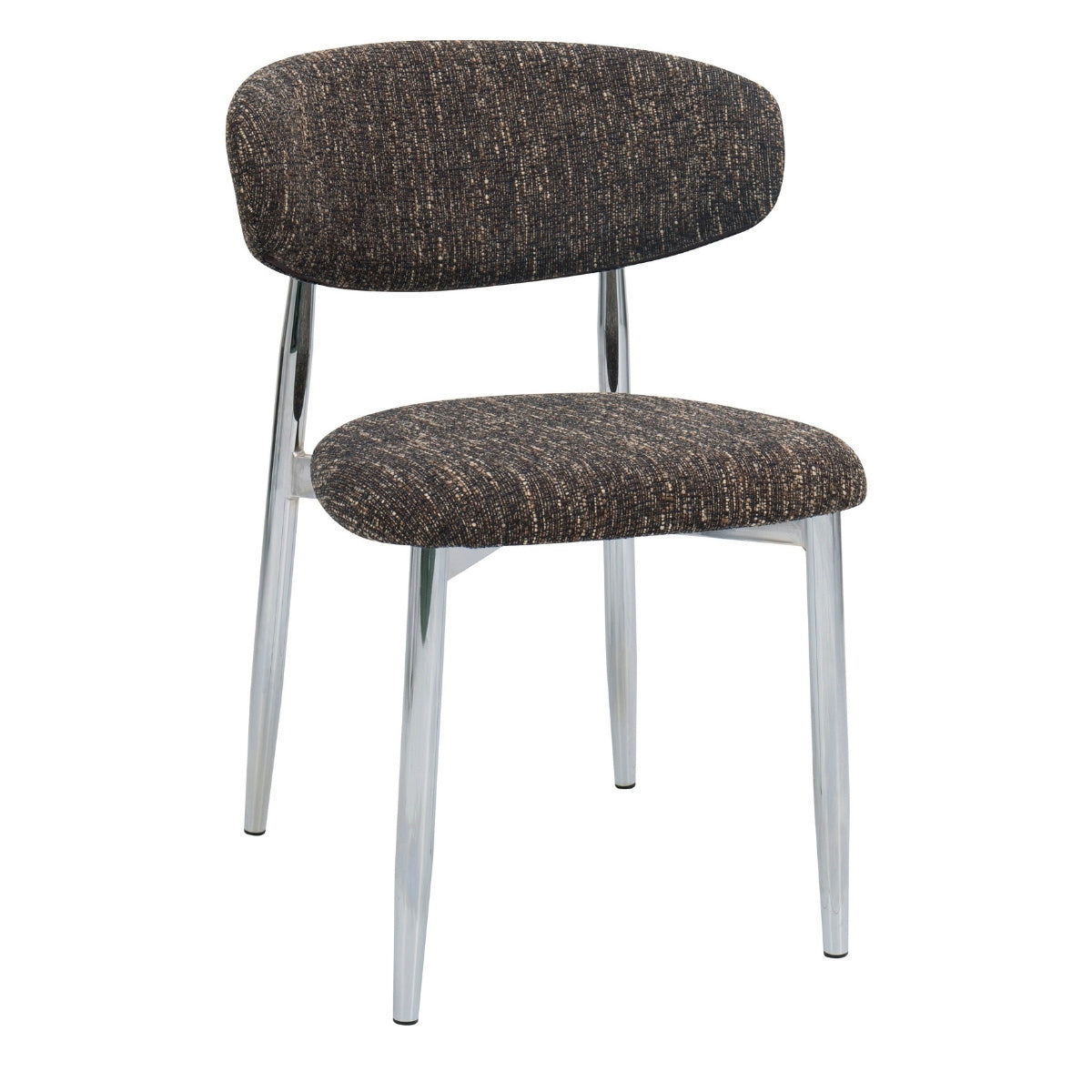 DÉJA Living - Eetkamerstoel Donkerbruin|Chrome - Skara - Set van 2