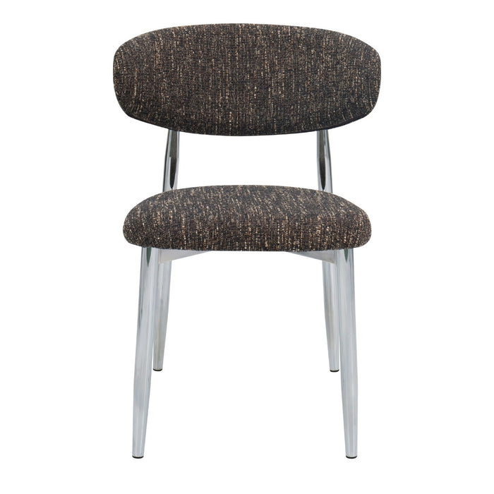 DÉJA Living - Eetkamerstoel Donkerbruin|Chrome - Skara - Set van 2