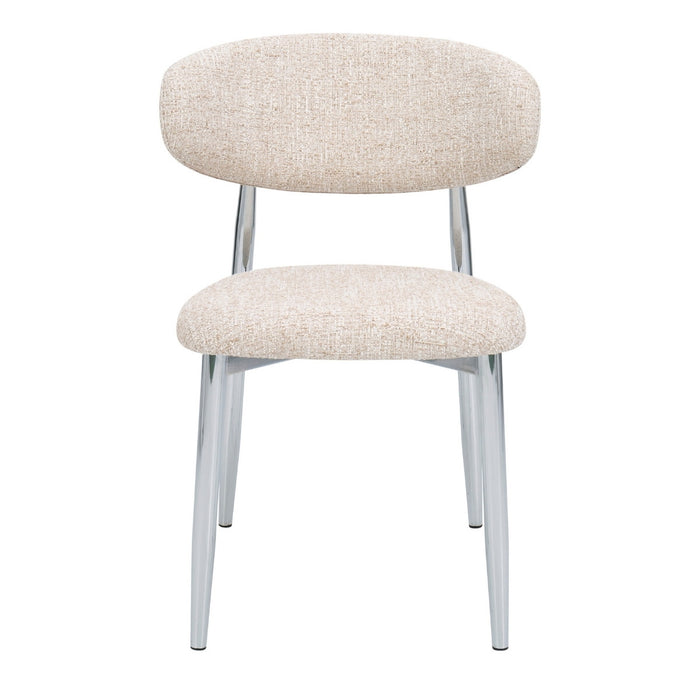 DÉJA Living - Eetkamerstoel Beige|Chrome - Skara - Set van 2