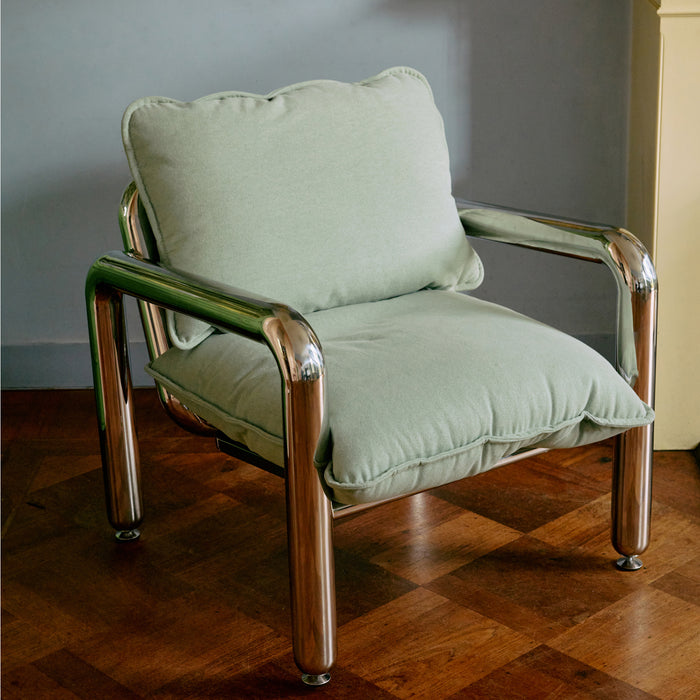 HKliving Chrome Fauteuil - Canvas Mint