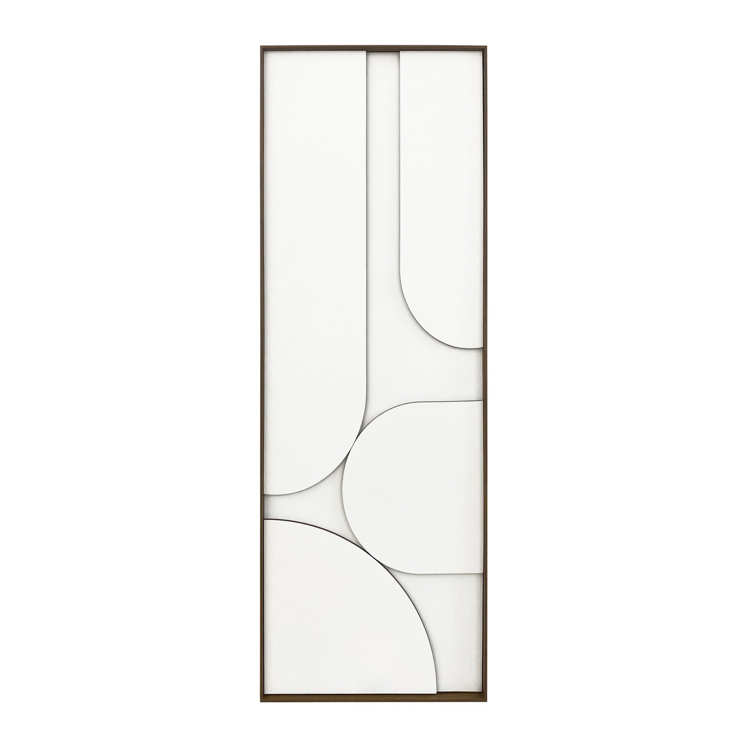 by fonQ Raised Abstraction Schilderij - Balanced - 40 x 118 cm - Bordeaux / Walnoot