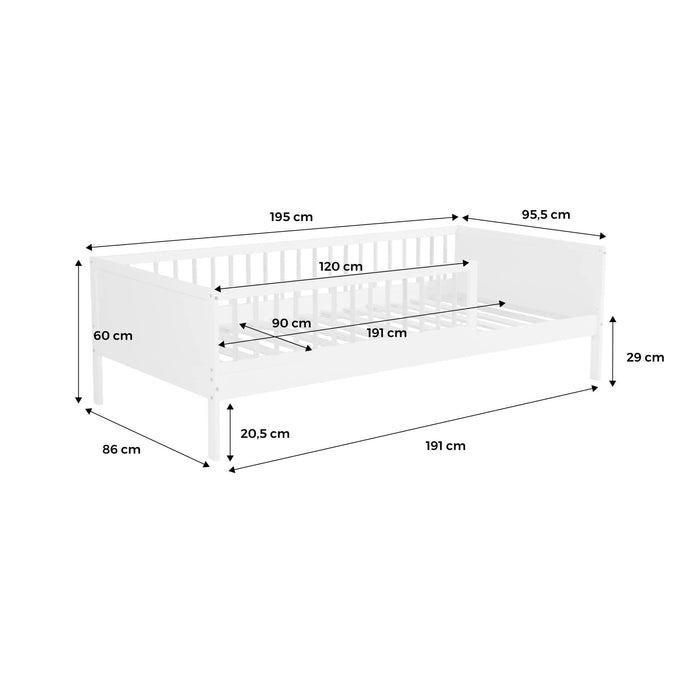 sweeek - Kinderbed 90 x 190 cm grenenhout lattenbodem inbegrepen