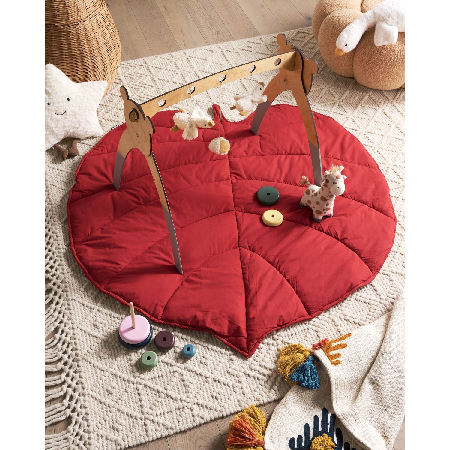 Beliani - EOLIA - Kinderspeelkleed - Rood - 110 x 110 cm - Katoen