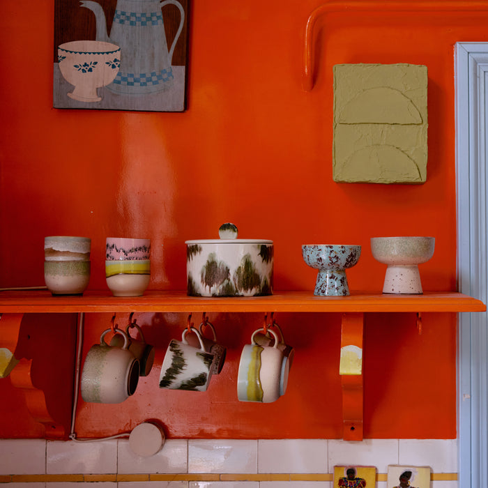 HKliving 70's Ceramics Koffiekop 0,25 L - Set van 4 - Deco