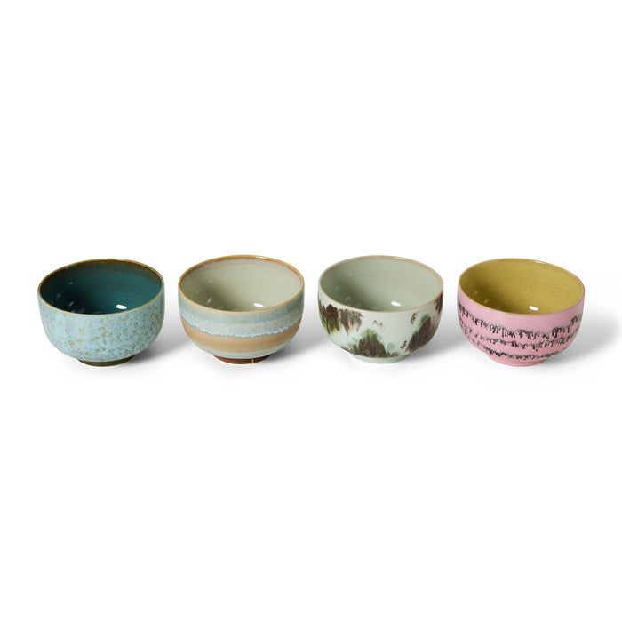 HKliving 70's Ceramics Noodle Kommen Ø 13,5 cm - Set van 4 - Dada