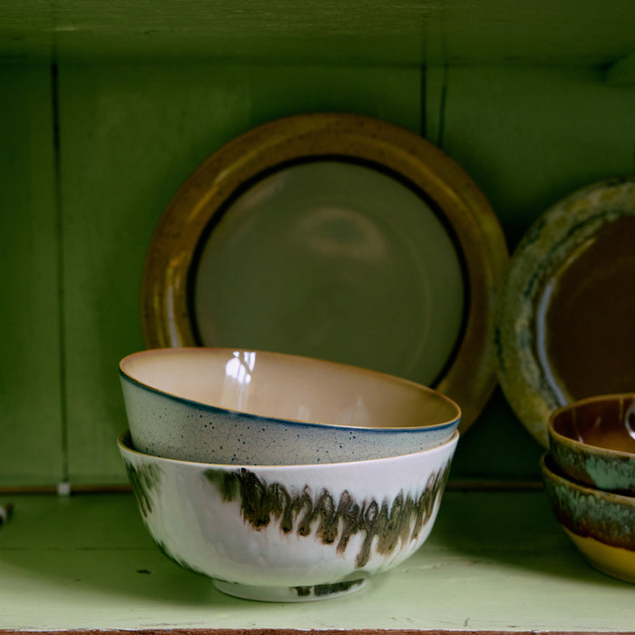 HKliving 70's Ceramics Ramen Kommen Ø 19 cm - Set van 2 - Minimalist