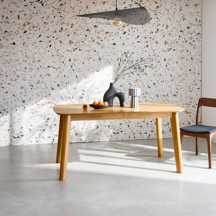 sweeek - Rechthoekige uitschuifbare eettafel 160 - 210cm, eiken en