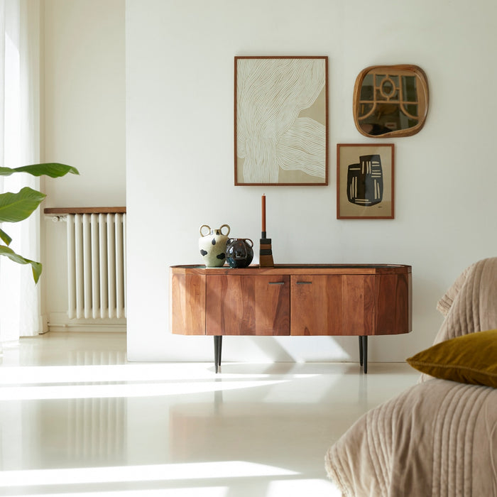 Tikamoon - Jade - Massief palissander en marmeren tv-meubel 130 cm