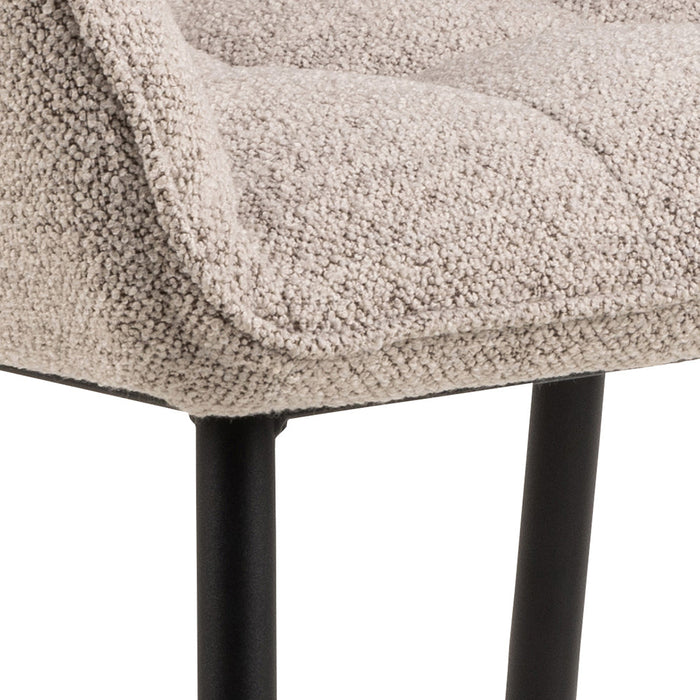 Rebellenclub Nivala Eetkamerstoel - Set van 2 - Beige met Mat Zwarte