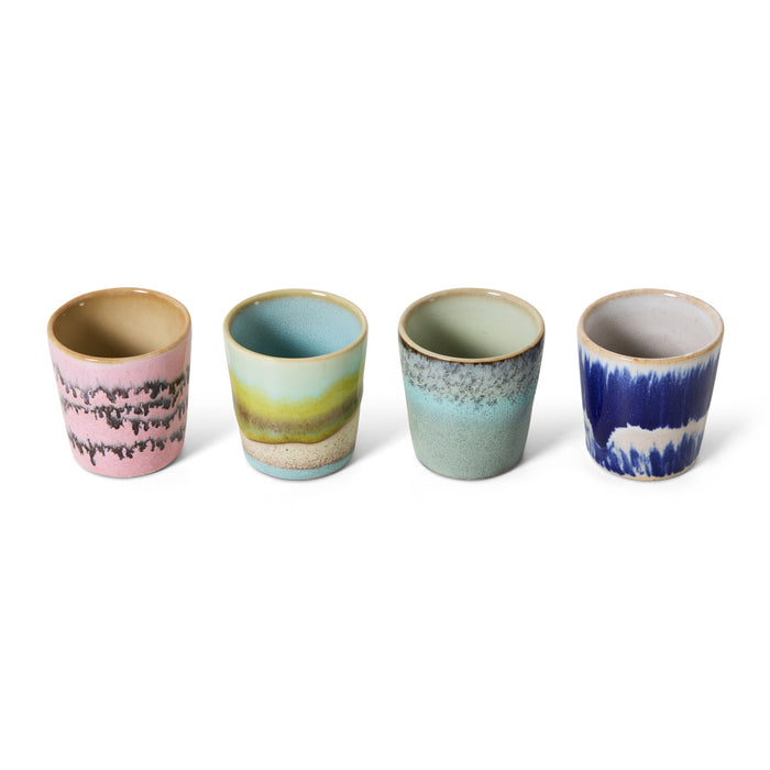HKliving 70's Ceramics Eierdopjes Set van 4 - Vibrance