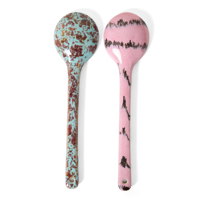 HKliving 70's Ceramics Saladebestek - Set van 2 - Sprinkle