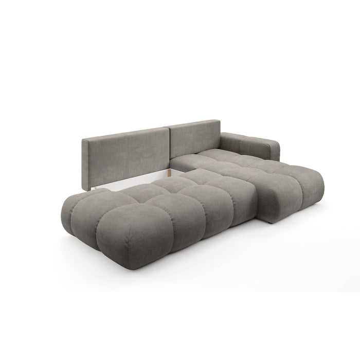 by fonQ Charme Hoekbank Rechts  met Slaapfunctie - Chenille - Warmgrijs