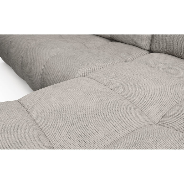 by fonQ Charme Hoekbank Rechts  met Slaapfunctie - Chenille - Warmgrijs