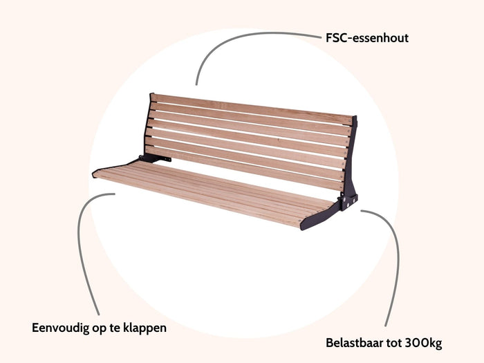 MaximaVida opklapbare gevelbank Jordaan met rugleuning 150 cm