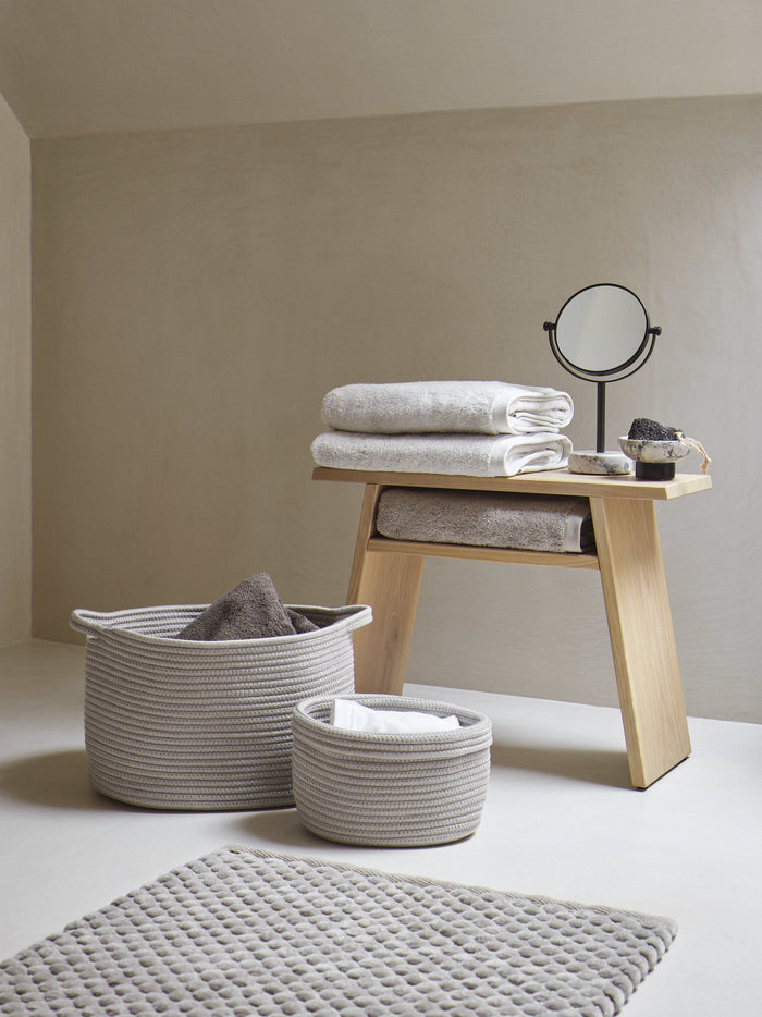 London Badtextiel Salt | 100 x 150 cm | Grijs | Ivoor | Katoen