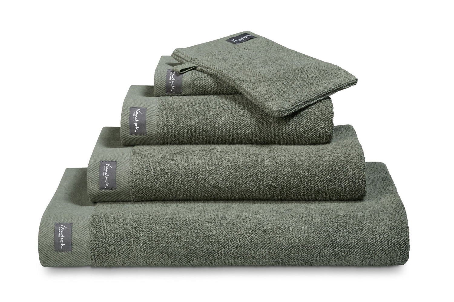 Handdoek Home Uni Olive | 90 x 180 cm | Groen | Katoen
