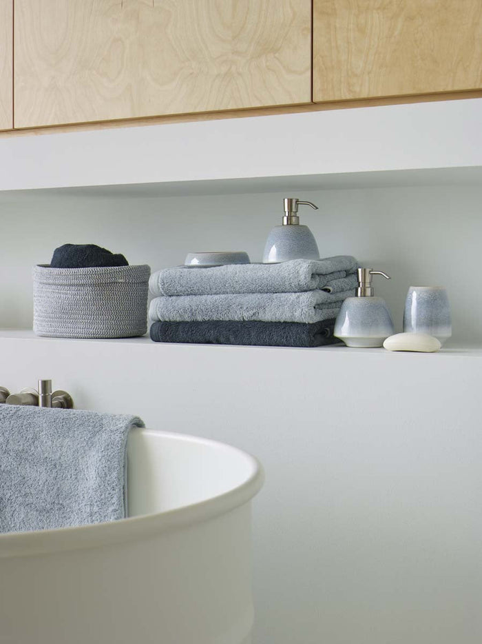 London Badtextiel Ice | 100 x 150 cm | Grijs | Blauw | Katoen