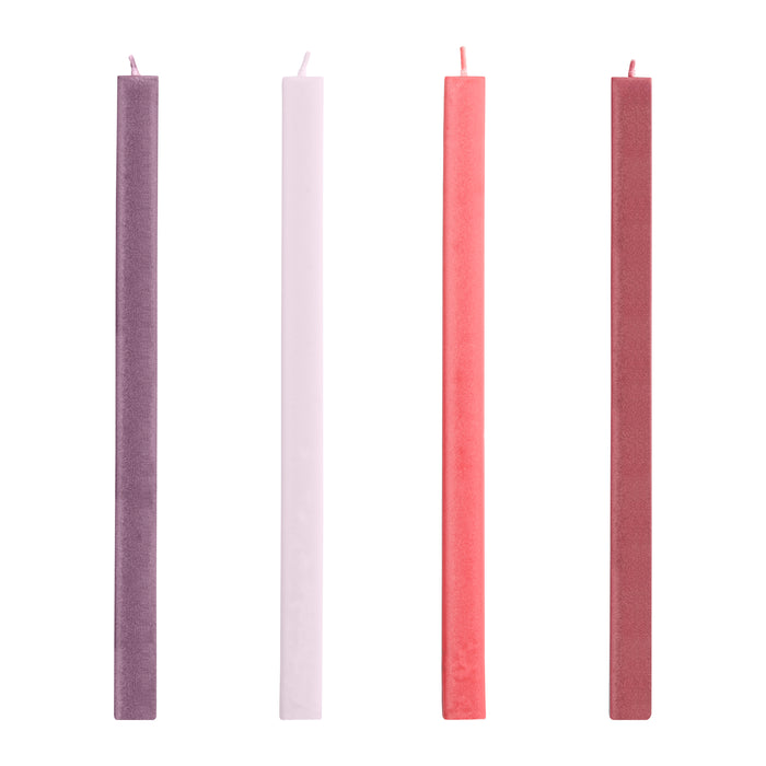 HAY Square Kaarsen - Set van 4 - Rood / Bordeaux