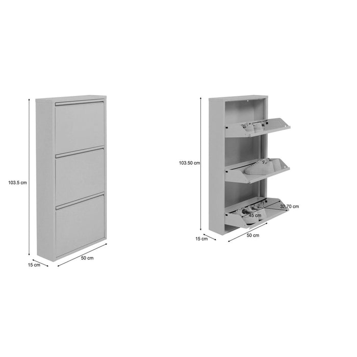 Schoenenkast Caruso creme 3 laden Kare Design