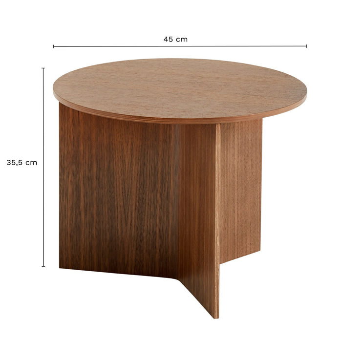 HAY Slit Table Wood Round Bijzettafel -  Ø 45 cm - Walnut