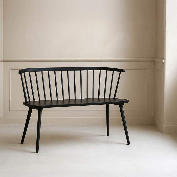 Nest living Yuri Houten Eetkamerbank Zwart - 112 cm