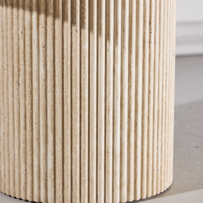 Nest living Micah Houten Bijzettafel Beige - Ø 60 cm