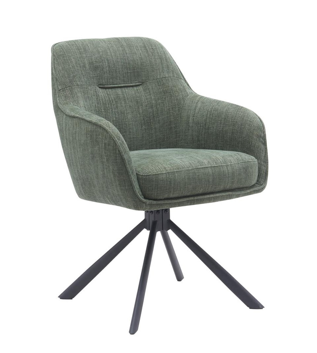 Giga Living - Eetkamerstoel Groen Stof - Select Avola - Set van 2