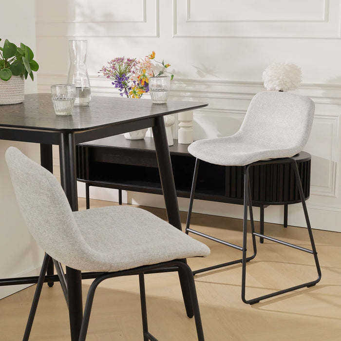 Nolon Nino-Mats Barkruk Lichtgrijs - Zwart Onderstel - 65 cm