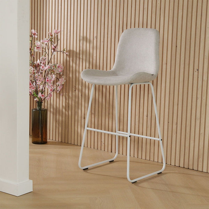 Nolon Nino-Fé Barkruk Beige - Wit Onderstel - 65 cm