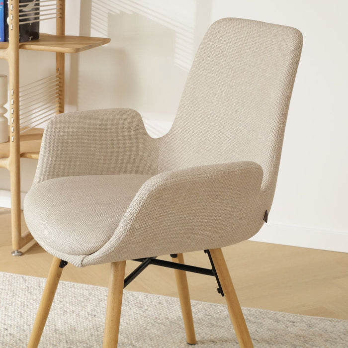 Nolon Nena-Eef Eetkamerstoel Beige - met Armleuning - Stof