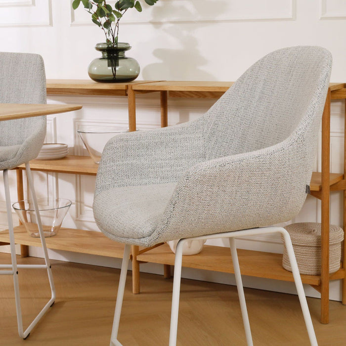 Nolon Nino-Mae Barkruk Beige Gemêleerd - met Armleuning - Wit - 65 cm