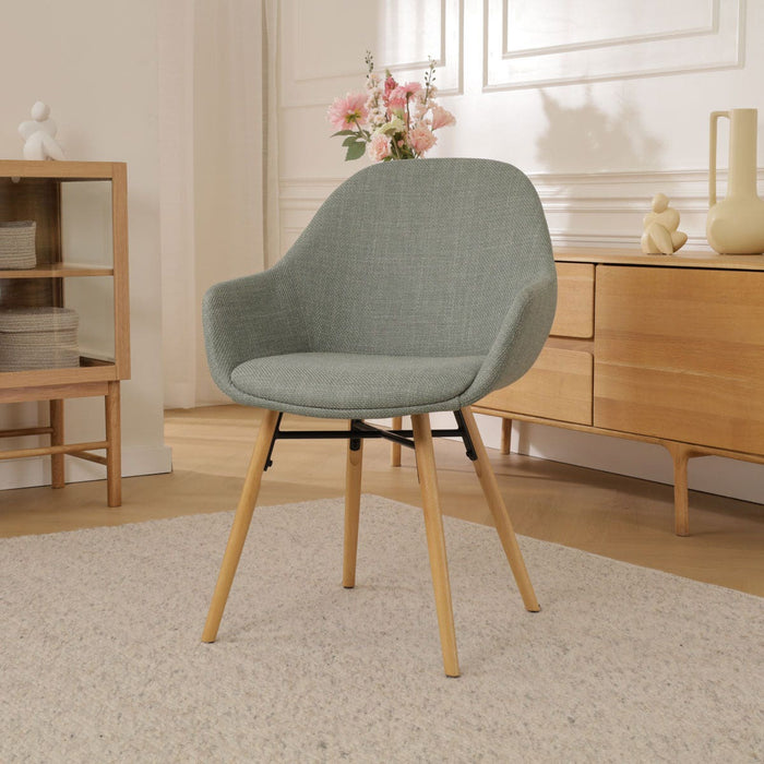 Nolon Nena-Mae Eetkamerstoel Groen - Armleuning - Stof