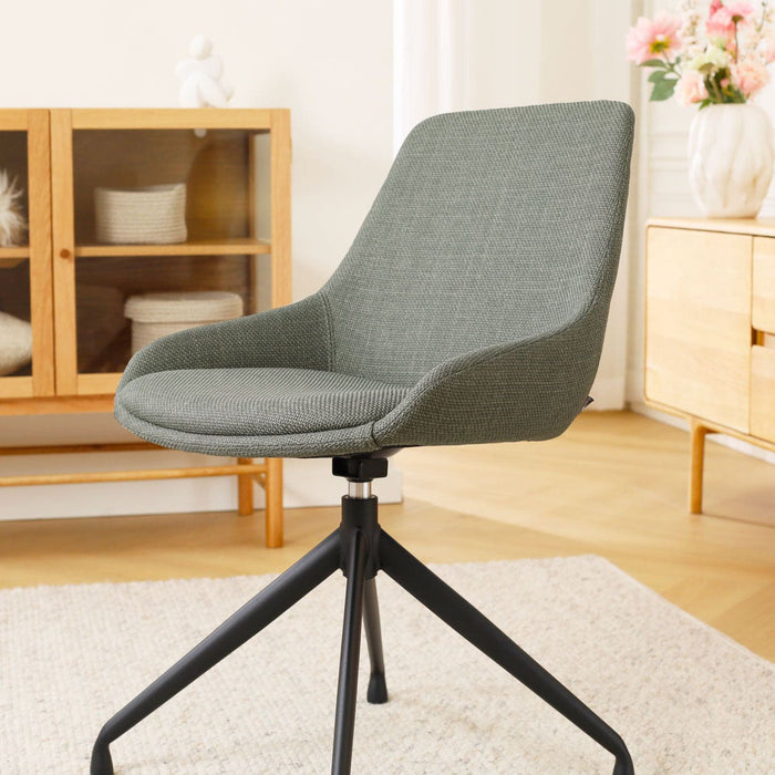 Nolon Nola-Isa Eetkamerstoel Saliegroen - Draaibaar Zwart Onderstel