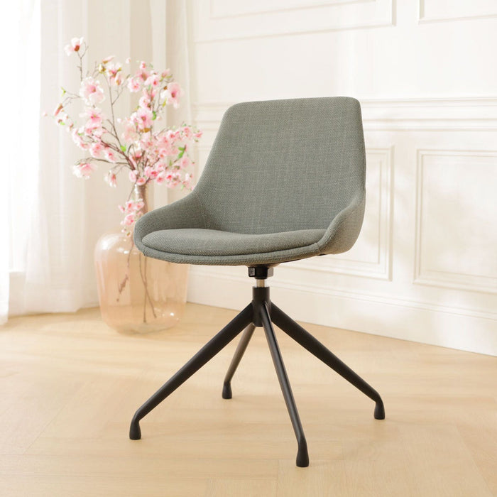 Nolon Nola-Isa Eetkamerstoel Saliegroen - Draaibaar Zwart Onderstel