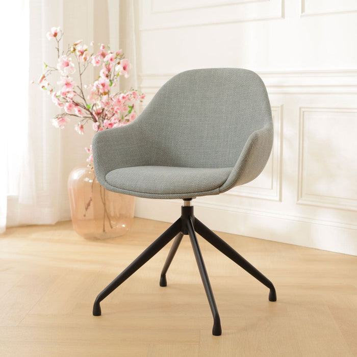 Nolon Nola-Mae Eetkamerstoel Groen - Draaibaar Zwart Onderstel