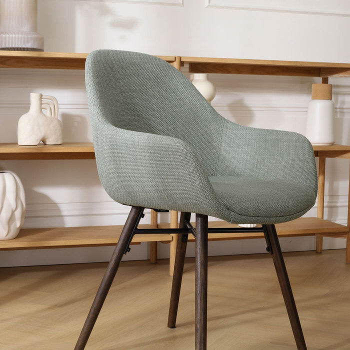 Nolon Nena-Mae Eetkamerstoel Groen - Armleuning - Walnoot