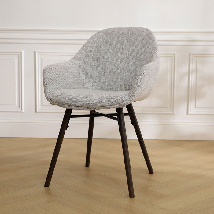 Nolon Nena-Mae Eetkamerstoel Beige Gemêleerd - Armleuning - Walnoot