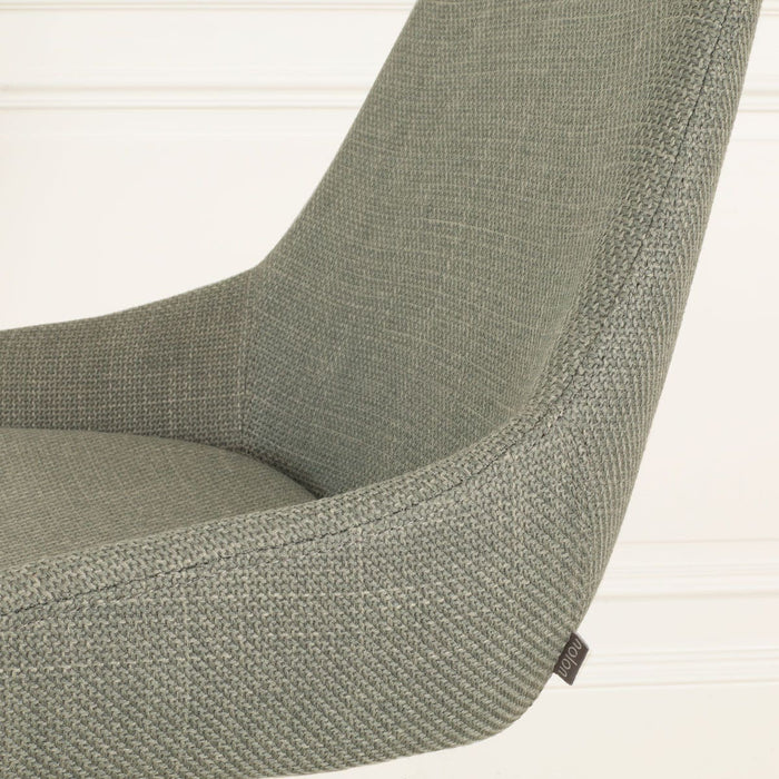 Nolon Noa-Isa Eetkamerstoel Saliegroen - Stof - Wit Onderstel