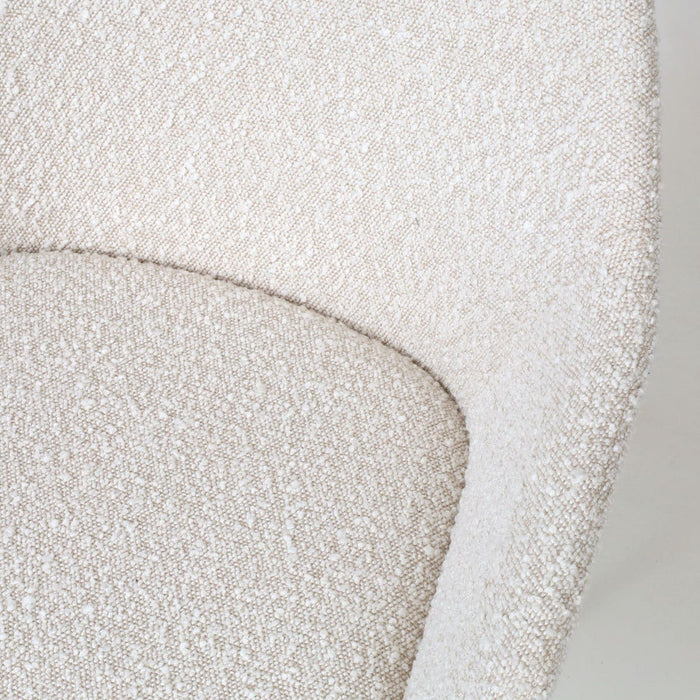 Nolon Nena-Mae Eetkamerstoel Bouclé Beige - Armleuning - Walnoot