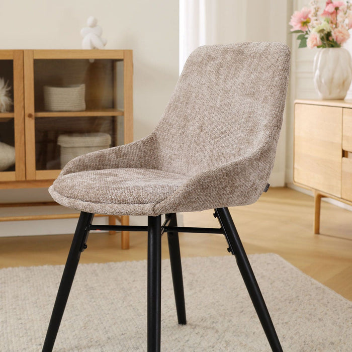 Nolon Nena-Isa Eetkamerstoel Bruin - Zwarte Houten Poten