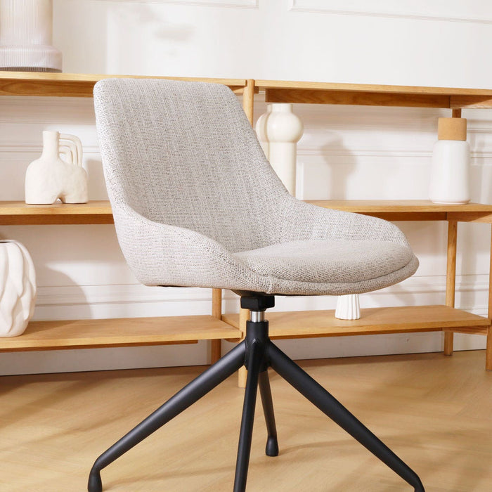 Nolon Nola-Isa Eetkamerstoel Beige Gemêleerd - Draaibaar Zwart