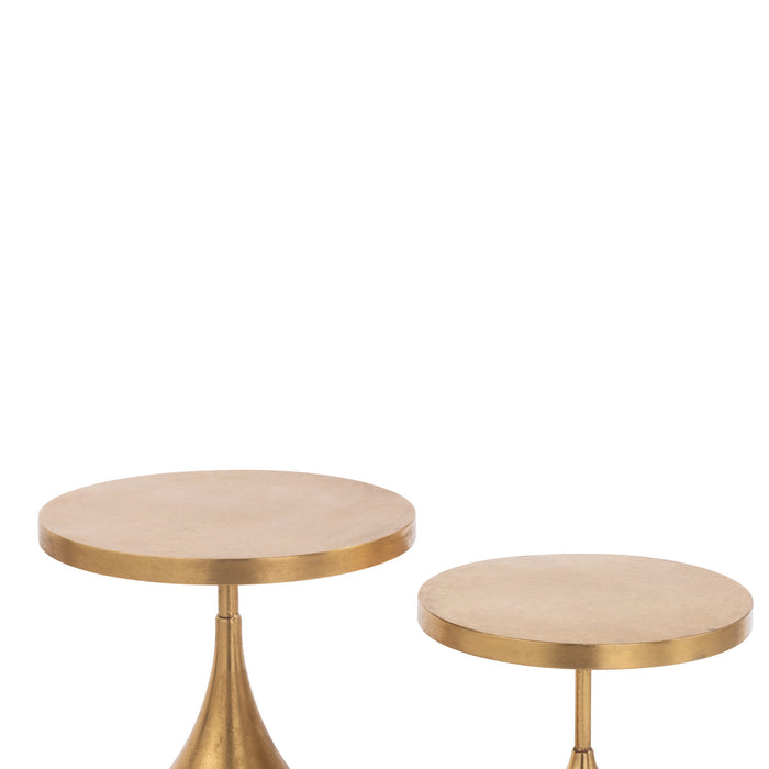 J-Line bijzettafel Druppel - metaal - goud - 2 stuks