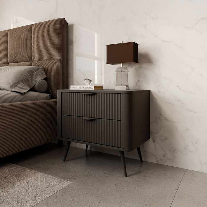 Meubella - Nachtkastje Lima - Zwart - 63 cm