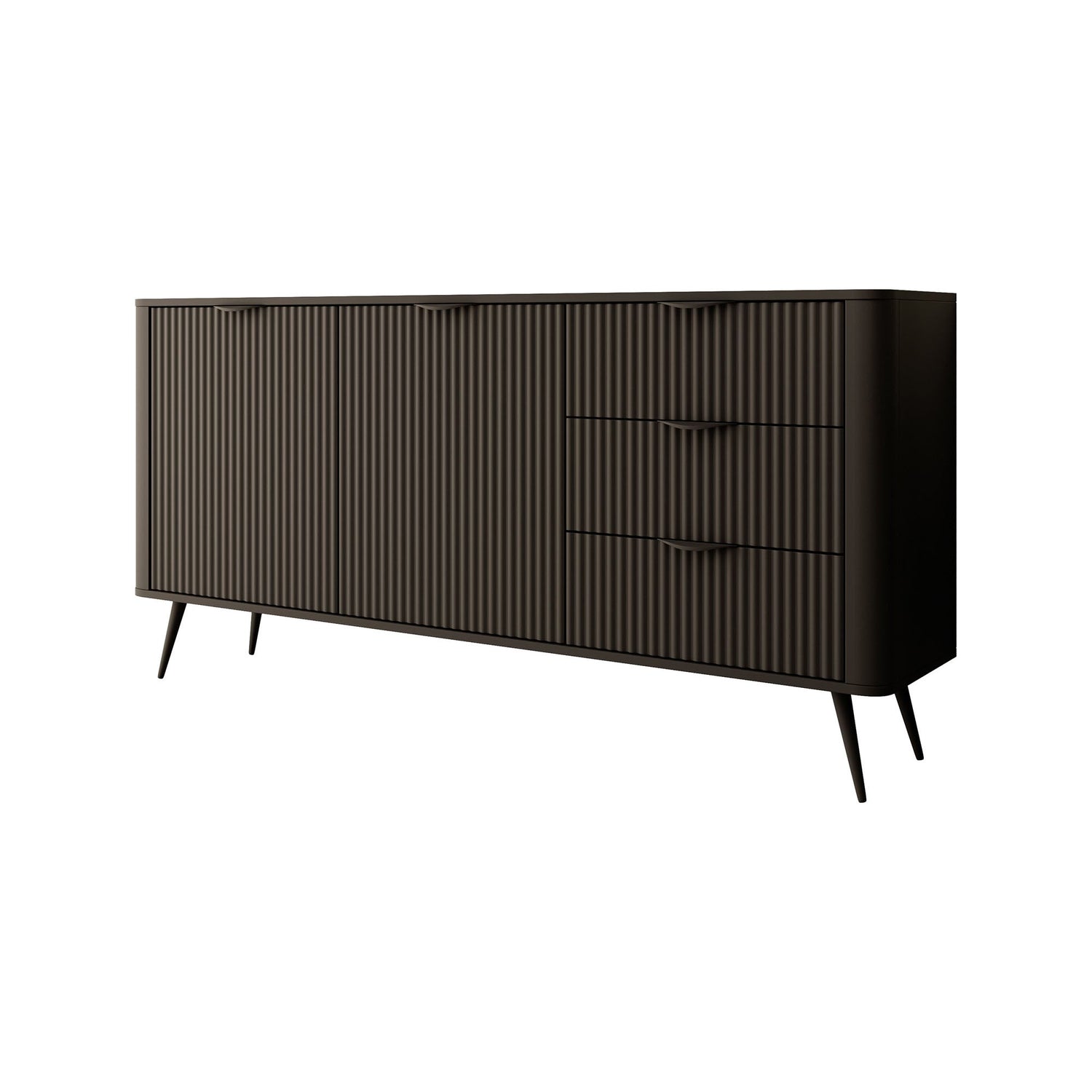 Meubella - Dressoir Lima - Zwart - 163 cm