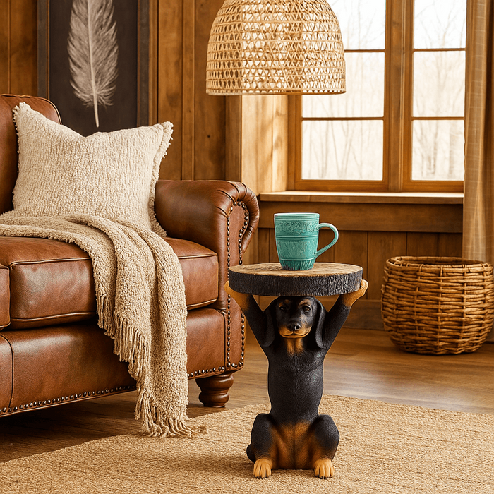 Bijzettafel Animal zwart dashond Kare Design