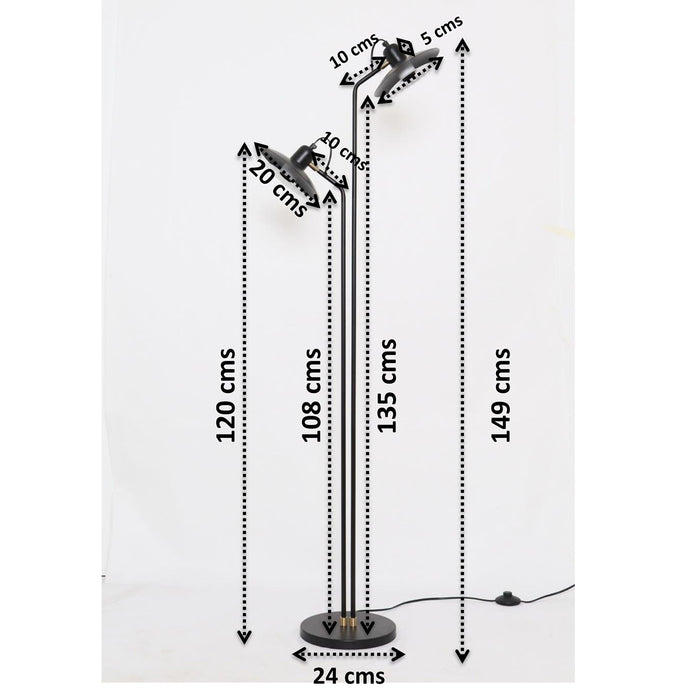 Vloerlamp Speaker Duo 149cm zwart Kare Design
