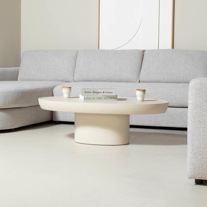 DÉJA Living - Salontafel Betonlook Beige - 120x65x39cm - Livinia